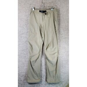 Gramicci River G Pant Mens Small Khaki 32" Inseam Hiking Nylon Stretch Belted